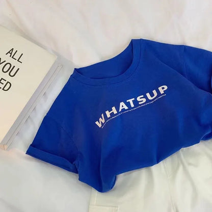 Toddler Boy Girl Tshirt Cotton 26 Spring Summer Children Big Kid Clothes Short-sleeve Letter Print Round-neck Top 2-12 Years