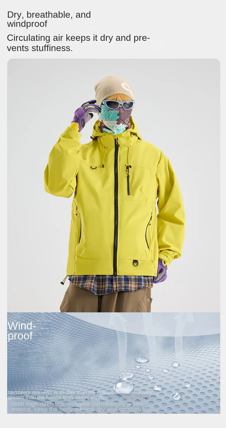 Unisex Hiking Jacket Waterproof Autumn Windbreaker Ourdoor Hooded Coats Women New Jacket Men Fishing Camping Climbing Coats