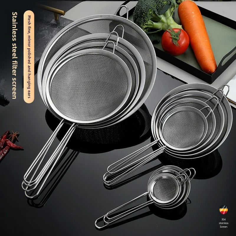 Stainless Steel Sieve - Fine Mesh Strainer & Durable Wire Mesh Filter for Kitchen