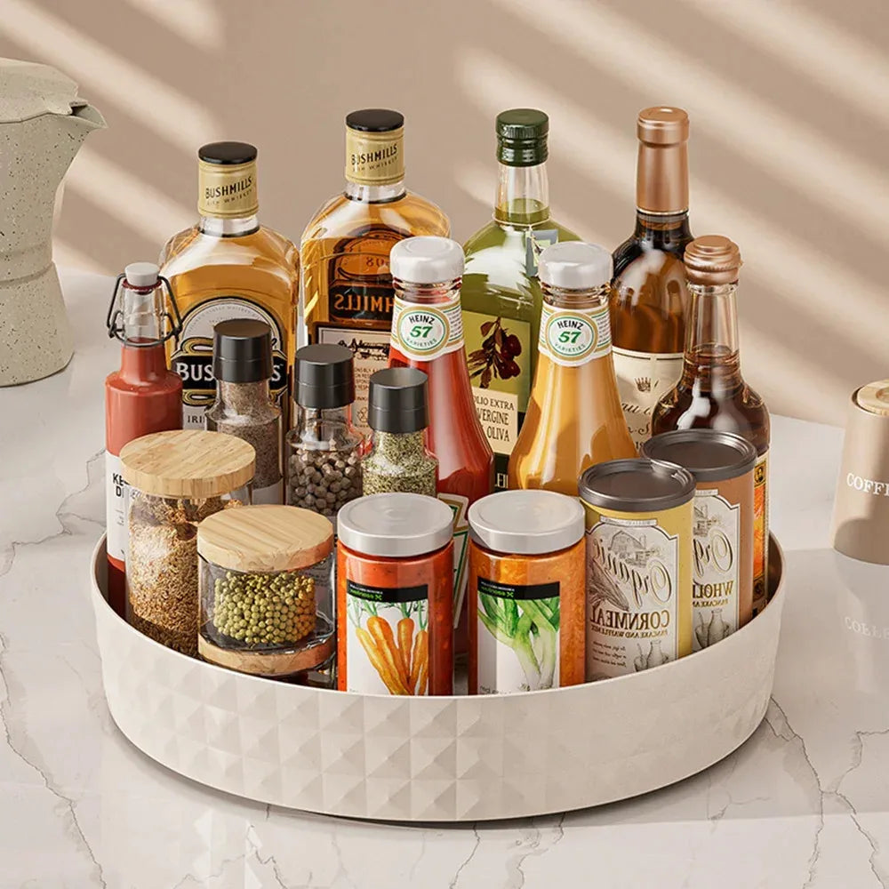 360 Rotating Spice Rack - Non-Slip Kitchen Organizer Tray