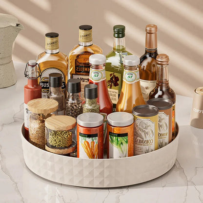 360 Rotating Spice Rack - Non-Slip Kitchen Organizer Tray