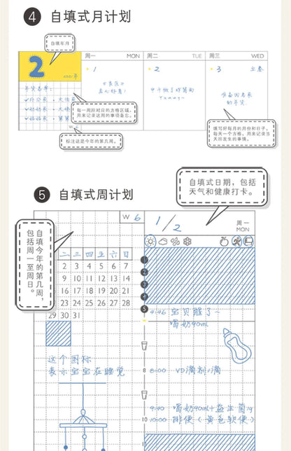 Weekly Planner Notebook - Undated Agenda & Daily Monthly Schedule Book