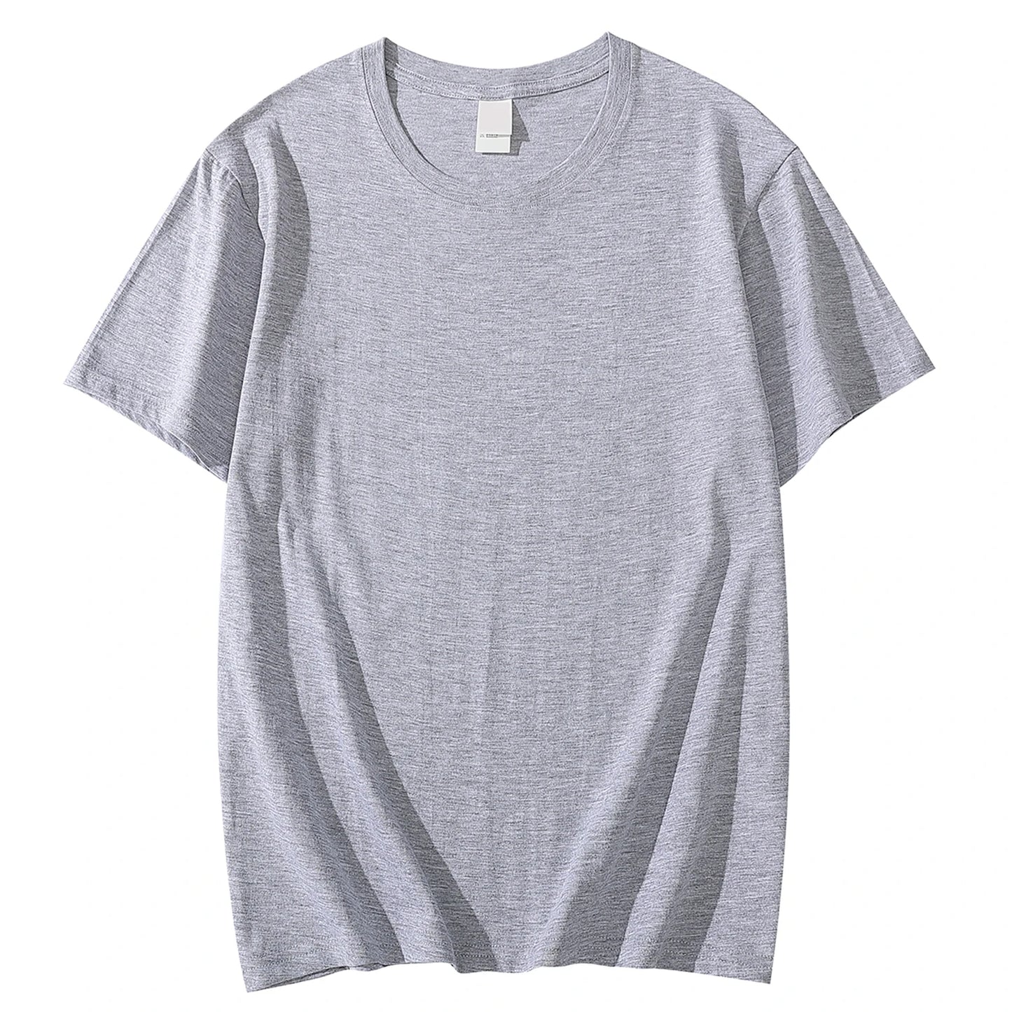 Solid Color T-Shirt - Heavy Cotton Fabric Crewneck Tee for Men & Women, Short Sleeve Casual Top