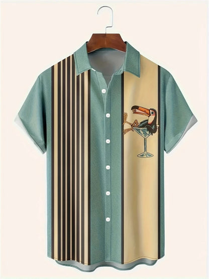 Simple Men's Shirt 3D Printed Retro Fashion Topshort Sleeve Beach Sweatshirt Street Hawaii Short Sleeved Shirt Men's Clothing