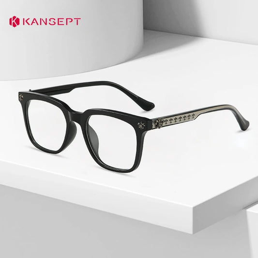 Reading Glasses Men - KANSEPT Rectangle Eyewear with Blue Light Lenses & Anti-Reflective Coating
