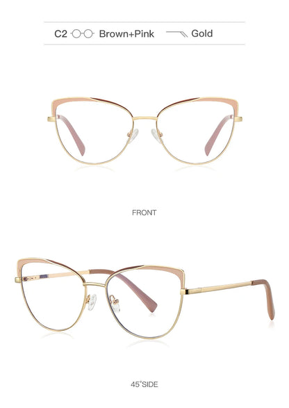 Photochromic Prescription Glasses Women Cat Eye Butterfly Frame Progressive Eyewear