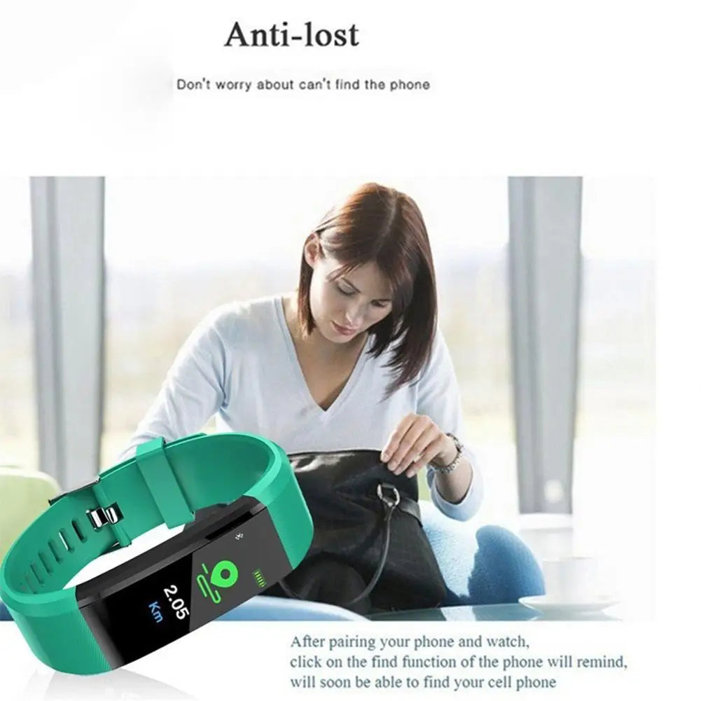 HD Color Screen 115plus Smart Band Heart Rate Health Watch Waterproof Sports Bracelet