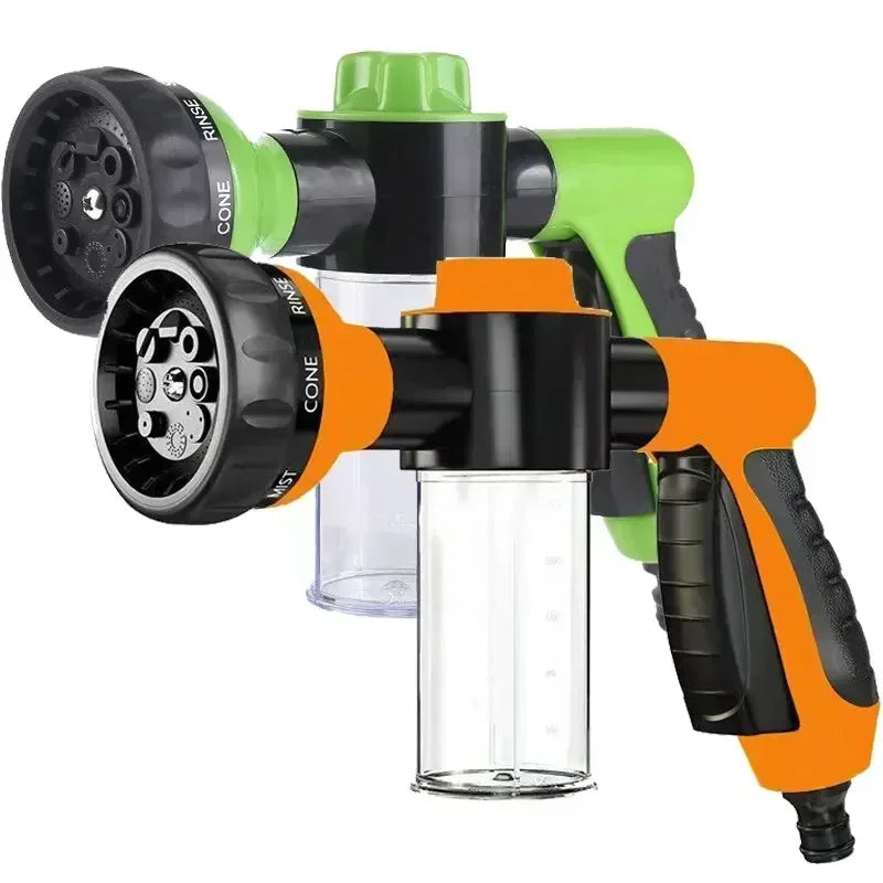 New High Pressure Foam Water Gun 8 In 1 Garden Watering Hose Nozzle Sprinkler Soap Dispenser Pet Shower Spray Gun Car Wash Tool