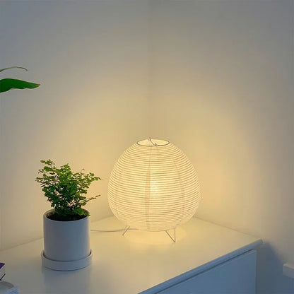 Japanese Lantern LED Table Lamp - Creative Rice Paper Light for Living Room  Bedroom Decor - ZOOMNSTORE