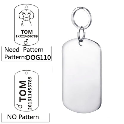Dog ID Tag Free Engraving Name Tel Cat Collar Harness Pendant Clothes Accessories For Pet Custom Puppy Kitten Leash Pet Supplies