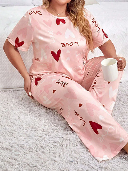 Pyjama Femme Ensemble Short Sleeve Sleepwear Woman Pajamas Set Home Wear Set Big Size Women's Pajamas Summer Ladies Pyjamas Pjs