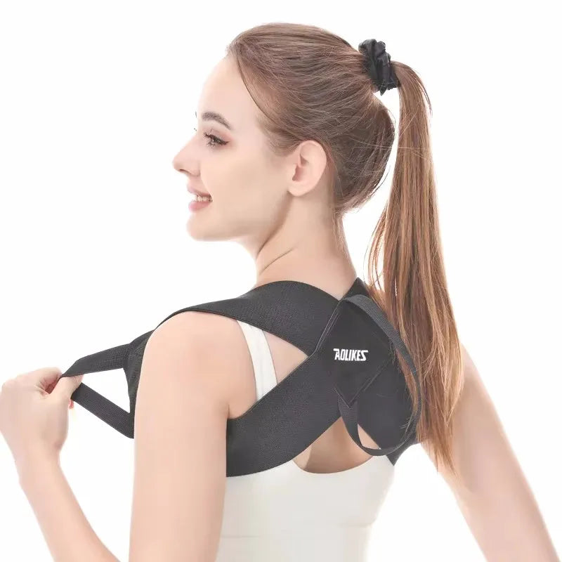 Black Durable Open Shoulder Beauty Back Traction Shoulder Strap Chest Hunchback Corrector Breathable Invisible High Elastic Belt