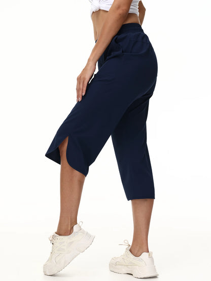 Women Casual Cropped Capris Cargo Pants, Outdoor Lightweight Capris Yoga Flared Pants, Breathable Quality Sweatpants