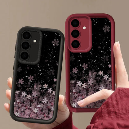 Cherry Blossom Silicone Case For Samsung Galaxy S25 Edge S26 S24 S23 Ultra S24 FE A57 A55 A37 A15 A16 A17 A35 A56 5G TPU Cover