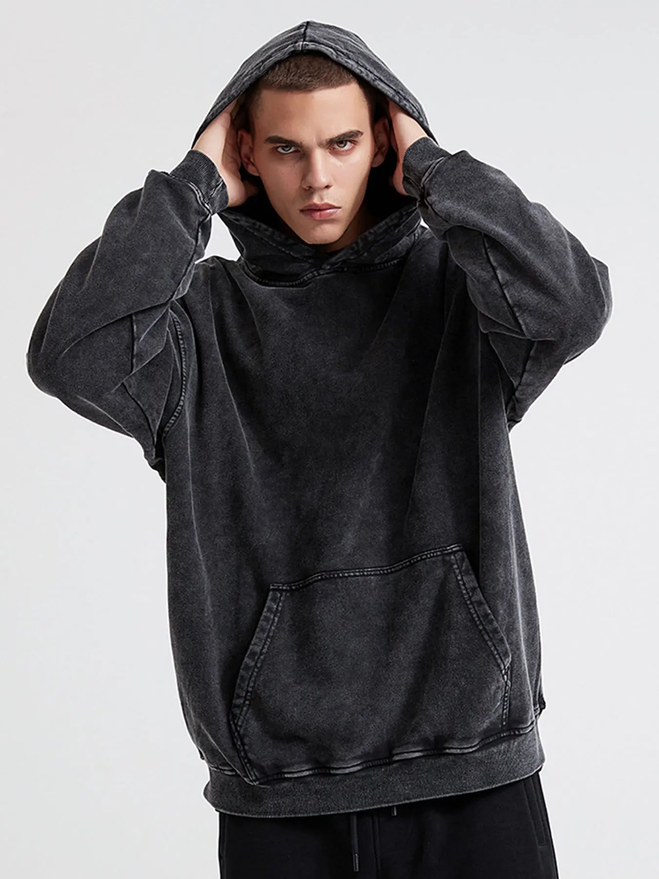 Vintage PSALM 91:11 Print Cotton Washed Hoodie Casual Hip Hop Men Women High Street Retro Hooded Sweatshirt Winter Pullover
