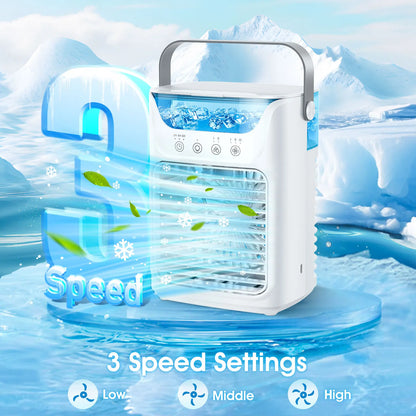 3 In 1 Fan AIr Conditioner Household Small Air Cooler LED Night Light Portable Humidifier Air Adjustment Fan Office Home Fan
