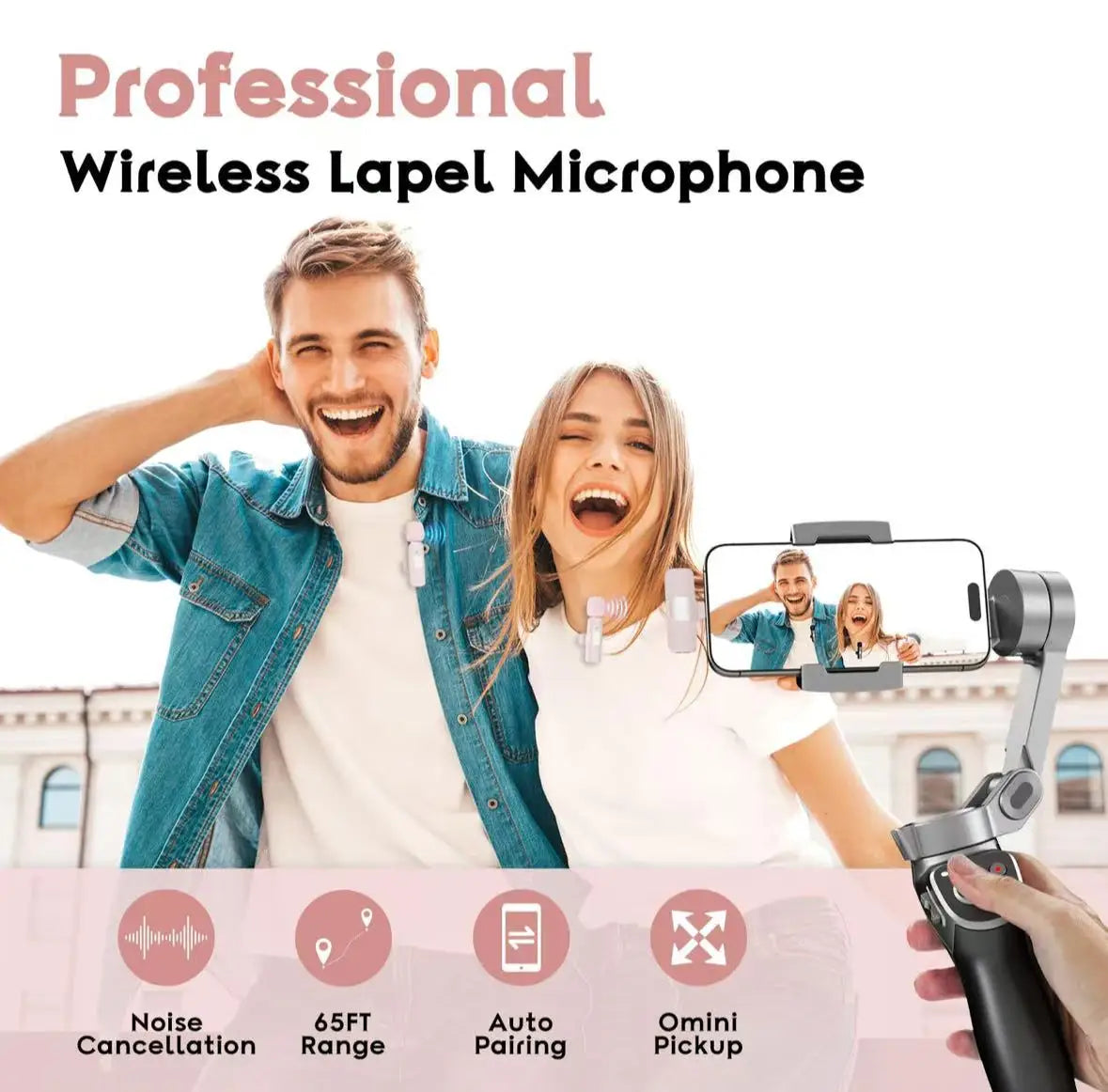 KEBIDU Wireless Lavalier Microphone Mini Noise Reduction Mic Professional Microphone For Video Recording Live Streaming Vlog