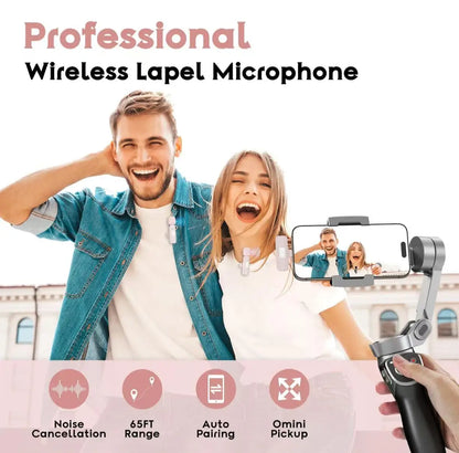 KEBIDU Wireless Lavalier Microphone Mini Noise Reduction Mic Professional Microphone For Video Recording Live Streaming Vlog