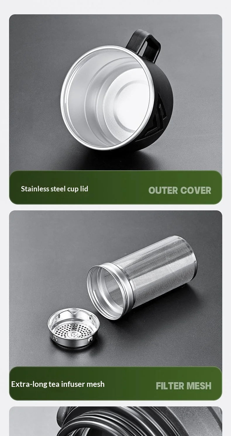 Large Capacity 1L Vacuum Water Bottle Double Wall Insulated 316 Stainless Steel with Handle Leak Proof for Car Office