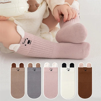 Cute Kids Socks For Girls Boys Soft Cotton Baby Toddler Boy Girl Sock Cartoon Children's Short Socks Autumn Winter 0-8Years New