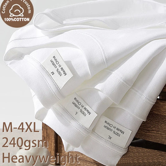 Plus Size Cotton T-Shirt - Men's Casual Tee | Breathable Summer Short Sleeve Shirt
