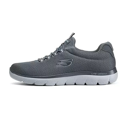 Skechers Men's Shoes New Summer Mesh Breathable Slip-On Casual Shoes Authentic Soft Sole Shoes for the Elderly 52811-CHAR