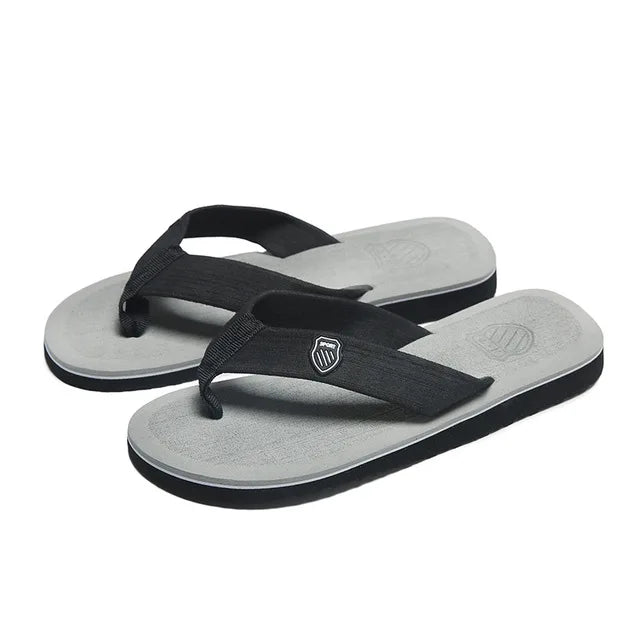 2025 Summer New Men's Flip Flops Indoor Outdoor Beach Sandals Thick Soft Sole Bathroom Slides Shoes Man Non-slip Home Slippers
