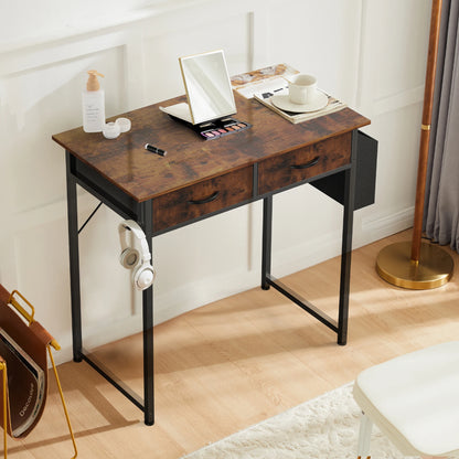 Modern Office Desk – Computer Desk with Storage Drawers, Metal Frame & Adjustable Feet