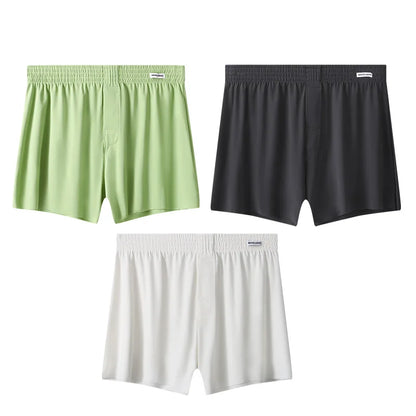 Mens Boxer Shorts Large Size - Ice Silk Breathable Sleepwear Pants | Loose Fit Boxers