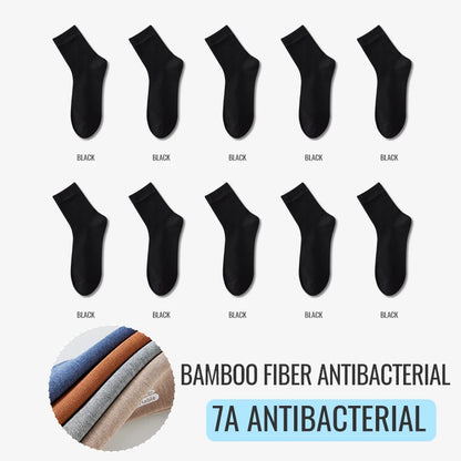Antibacterial Bamboo Socks – Men’s Business Dress Socks, Thin Deodorant Crew, 5-Pack