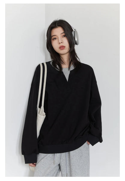 CHIC VEN Korean Women Sweatshirts Loose Casual New Contrast Splicing Hoodie Female Top Woman T Shirt Pullover Spring Autumn 2025