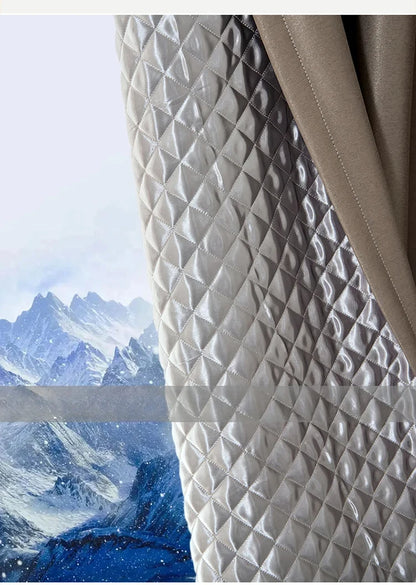 Windproof Winter Curtains - Thick Cotton Thermal Drapes for French Windows | Sound Insulation & Energy Saving