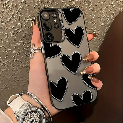 Love Heart Pattern Hard Case For Samsung S26 S25 Ultra S23 FE S22 S24 A57 A55 5G A56 A54 A53 A52S A36 A35 A34 A25 A16 Case Cover