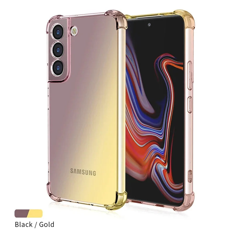Gradient Airbag Shockproof TPU Case for Samsung Galaxy S26 Ultra S25 Edge S24 S23 FE S23 S22 Plus S21 Protective Cover Funda