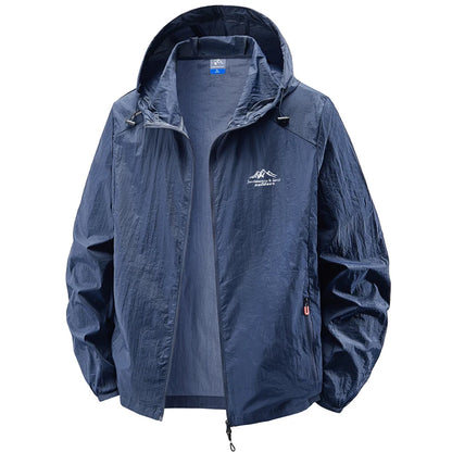 Summer Waterproof Hiking Jackets Men Fishing Cycling Hooded Gym Sports Running Coat Outdoor Sun-Protective Thin Jacket Clothing