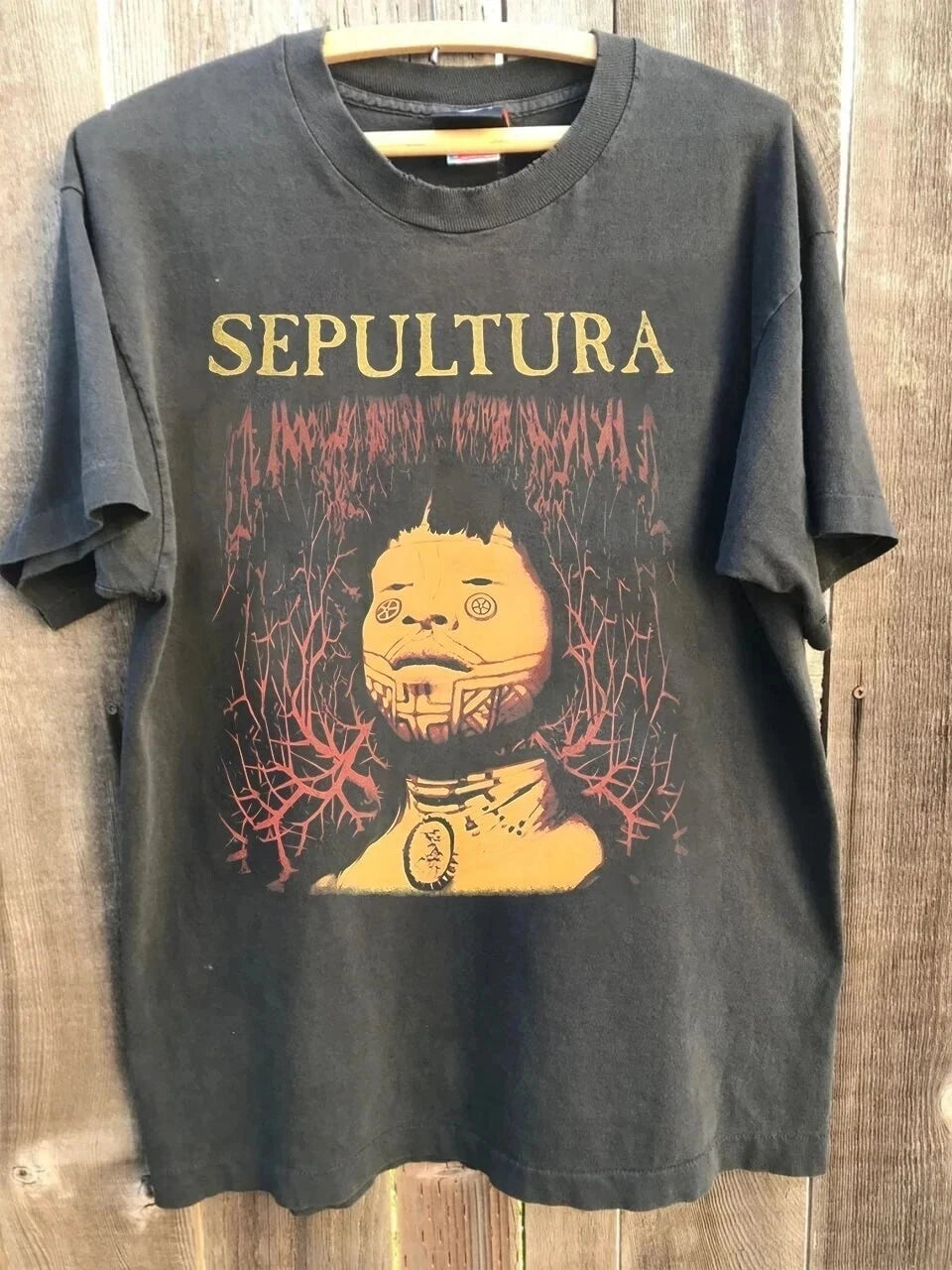 Sepultura Music Metal Band Vintage 90's Charcoal Unisex T-shirt Reprint Men Summer Men's T-Shirt Crew Neck Cotton Tee