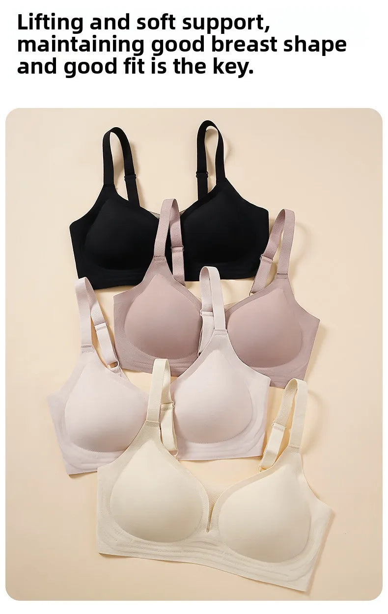 Plus Size Push Up Bra - Wireless Seamless Women Bra with Rear Hook & Beauty Back