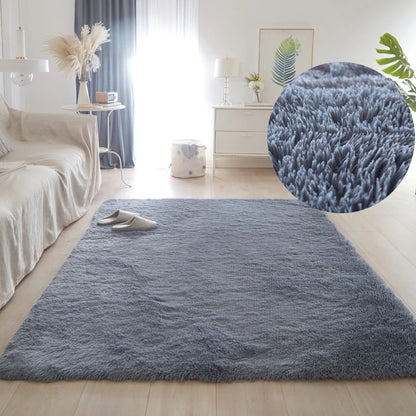 Plush Living Room Rug - Soft Velvet Carpet | Anti Slip Floor Mat, Cozy Area Rug