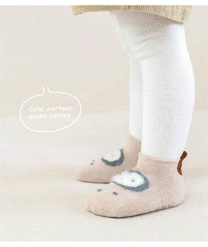 0-5Years Winter Thick Terry Cotton Baby Girl Sock with Rubber Soles Infant Animal Funny Sock Newborn Baby Indoor Floor Socks New