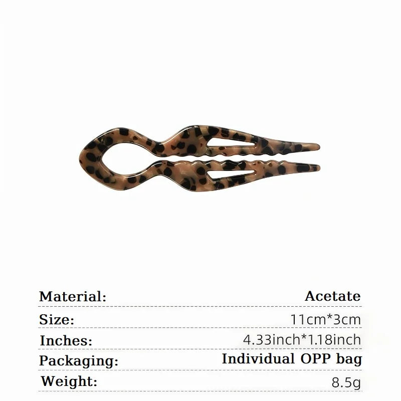 Lazy Bun Hair Pin Fish Tail Twist Hairpin French Acrylic U Shaped Hair Stick Girl Hair Sticks Accessories FZAN04