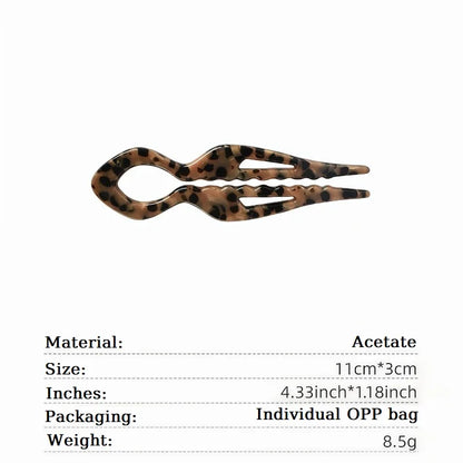 Lazy Bun Hair Pin Fish Tail Twist Hairpin French Acrylic U Shaped Hair Stick Girl Hair Sticks Accessories FZAN04