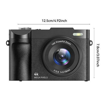Digital Camera - 16X Optical Zoom Flip Screen Camera with 32GB Micro SD Card for Beginners