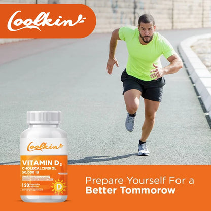 Vitamin D3 50000IU - Muscle Health, Strong Bones and Nervous System Health, Support Immune