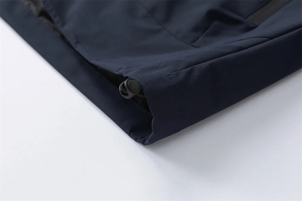 Windproof Waterproof Jacket - Plus Size Workwear Coat With Breathable Zipper Closure