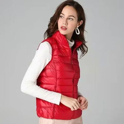 2026 White Duck Down Jacket Women Vest Autumn Winter Sleeveless Waistcoat Warm Lightweight Puffer Jacket Female Tops Outwear
