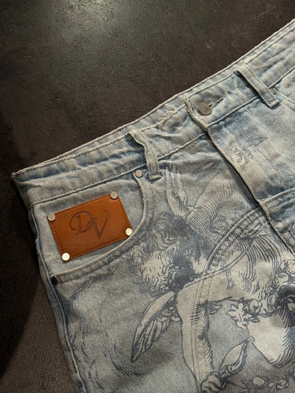 Y2k Angel Baggy Jeans Retro High Street Cupids Arrow Men Women Pants American Hip Hop Streetwear Unisex Casual Straight Jeans