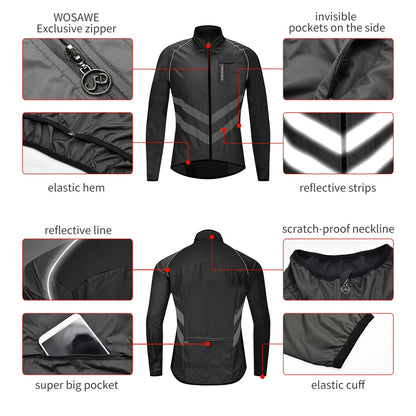 WOSAWE Cycling Jackets Summer Bicycle Jackets Windbreaker Lightweight MTB Sports Windbreaker Outdoor Sunscreen Riding Equipment