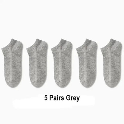 10pairs / Low Black And White Gray Cotton Socks Men's Socks Breathable Sports Socks Men's Short Socks Women's Socks EU37-44