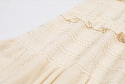 High Quality New Sweater Fashion Classic Ruffle Edge Knitted Elastic Long Sleeved Cardigan Sleeveless Skirt Slim Fit Women's Set