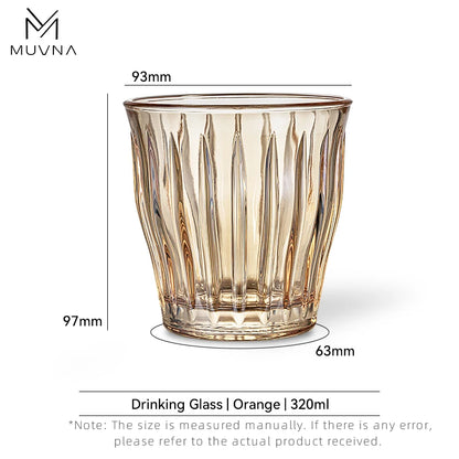 Glass Coffee Cup - MUVNA Ribbed Heat Resistant Espresso Mug, Transparent Gray